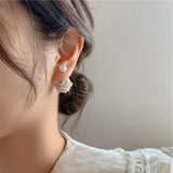 Pearl Flower Earrings Fine Jewelry Wedding Party Accessories