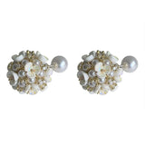 Pearl Flower Earrings Fine Jewelry Wedding Party Accessories