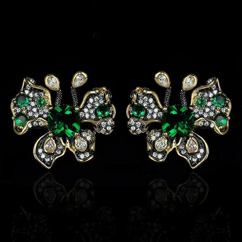 Butterfly Earrings CZ Wedding Party Jewelry