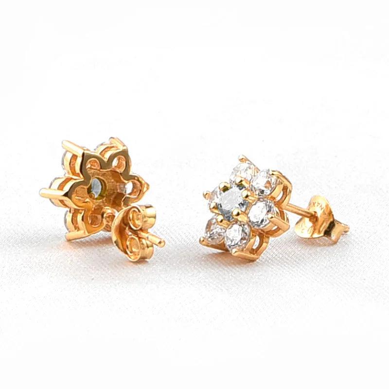 925 Silver Cluster Stud Flower Earring Women 10 Colors