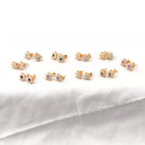 925 Silver Cluster Stud Flower Earring Women 10 Colors