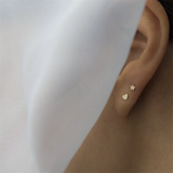 14K Filled Tiny Heart Studs Earrings Tarnish Resistant Waterproof Jewelry