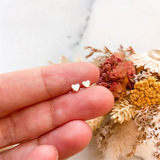 14K Filled Tiny Heart Studs Earrings Tarnish Resistant Waterproof Jewelry