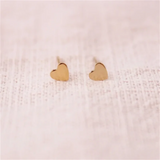 14K Filled Tiny Heart Studs Earrings Tarnish Resistant Waterproof Jewelry