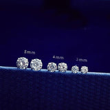 925 Sterling Silver CZ Stud Earrings 3pairs/pack