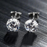 925 Sterling Silver CZ Stud Earrings 3pairs/pack