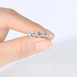 925 Sterling Silver CZ Stud Earrings 3pairs/pack