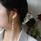 Freshwater Pearl Long Tassel Earrings 925 Sterling Silver Jewelry Gift