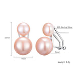 925 Silver Women Earrings Wedding Freshwater Pearl Double Drop Earring