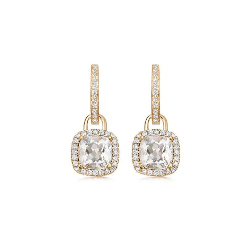 Crystal Diamond Earrings Silver 925 Zirconia Drop Earrings