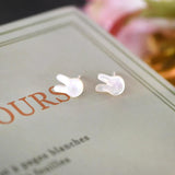 Shell Rabbit Earrings 925 Silver Jewelry Women