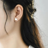 Shell Rabbit Earrings 925 Silver Jewelry Women