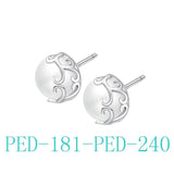 925 Sterling Silver Christmas Earrings with Natural Pearls