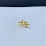 Gold Hoop Earrings with Pearl Bead Accent