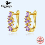 TrustDavis CZ Hoop Earrings Women Anniversary Jewelry DA2850