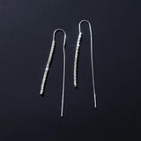 925 Silver Starry Drop Earrings Threader for Women