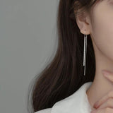 925 Silver Starry Drop Earrings Threader for Women
