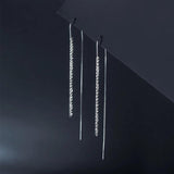 925 Silver Starry Drop Earrings Threader for Women