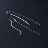 925 Silver Starry Drop Earrings Threader for Women