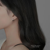 S925 Silver Three Claw Earrings Hollow Versatile Jewelry