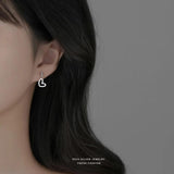 925 Silver Hollow Love Pav? Stud Earrings Women's Sweet Jewelry Gift