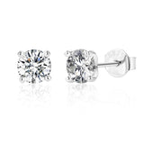 925 Silver Round Diamond Moissanite Earrings for Women
