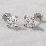 925 Silver Round Diamond Moissanite Earrings for Women