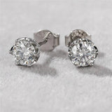 925 Silver Round Diamond Moissanite Earrings for Women