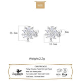 925 Silver Snowflake CZ Stud Earrings For Daughter Girls Christmas Gift
