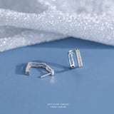 925 Silver Square Geometric Ear Buckle All-Match Earrings