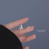 925 Silver Square Geometric Ear Buckle All-Match Earrings