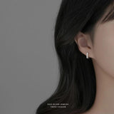 925 Silver Square Geometric Ear Buckle All-Match Earrings
