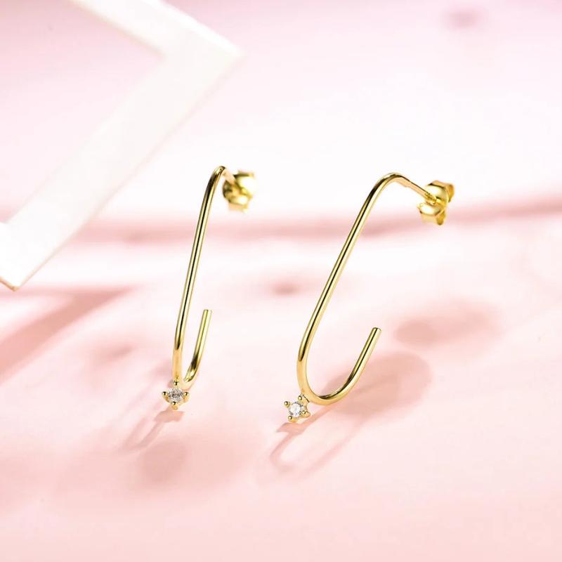 Luxyimagic 925 Silver Emerald Drop Earrings Wedding Jewelry