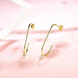 Luxyimagic 925 Silver Emerald Drop Earrings Wedding Jewelry