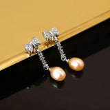 ER245 Elegant Pearl Bowknot Stud Earrings