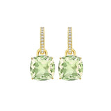 Zircon Dangle Earrings 925 Sterling Silver Square Crystal Drop Earrings