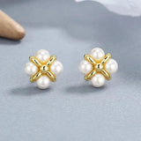 925 Silver Pearl Stud Earrings for Women Girls Wedding Jewelry