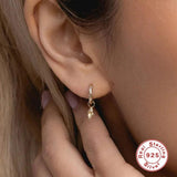 925 Silver Punk Drop Earring Shell Conch Star Moon Pendant Earrings