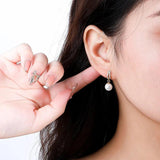 Zircon Shell Pearl Stud Earrings 925 Sterling Silver Women Jewelry