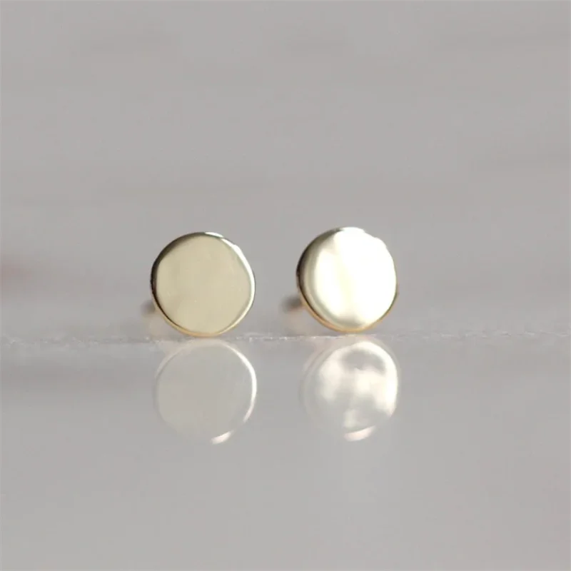14K Filled Dot Circle Studs Earrings Tarnish Resistant Dainty Jewelry