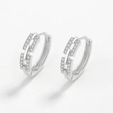 Hollow Out Rings For Women S925 Silver CZ Geometric Stackable Ring