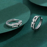 Hollow Out Rings For Women S925 Silver CZ Geometric Stackable Ring