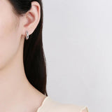 Hollow Out Rings For Women S925 Silver CZ Geometric Stackable Ring