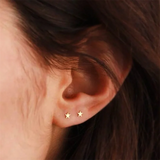 14K Star Studs Earrings Tarnish Resistant Dainty Jewelry For Women