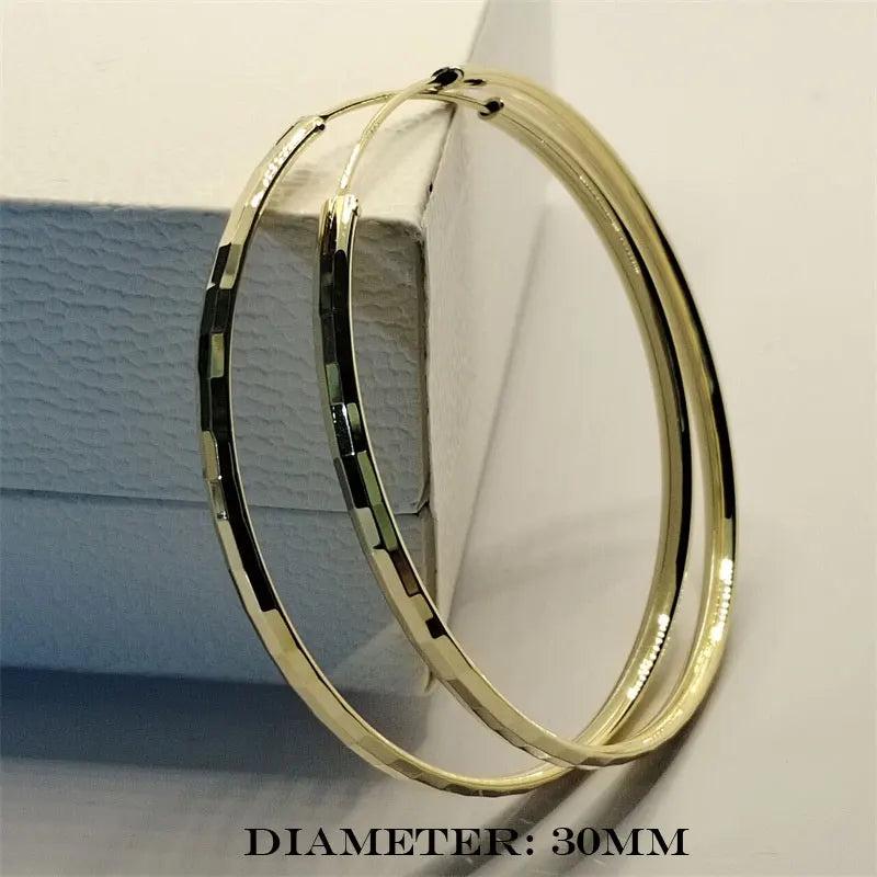 Somilia - Rose Golden Hoop Earrings 925 Sterling Silver Round Earrings for Women