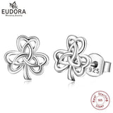 925 Silver Celtics Triquetra Stud Earring Good Luck Shamrock Jewelry