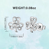 925 Silver Celtics Triquetra Stud Earring Good Luck Shamrock Jewelry