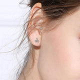 925 Silver Celtics Triquetra Stud Earring Good Luck Shamrock Jewelry