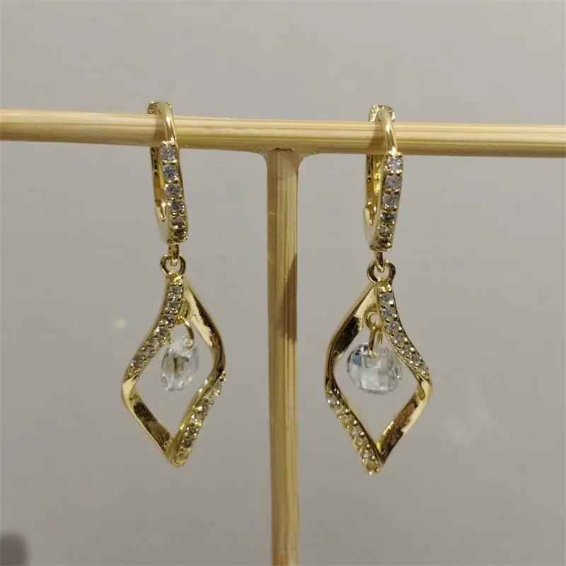 SOMILLIA 18K Earring 925 Silver Charm Clear CZ Hoop Earrings