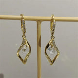 SOMILLIA 18K Earring 925 Silver Charm Clear CZ Hoop Earrings